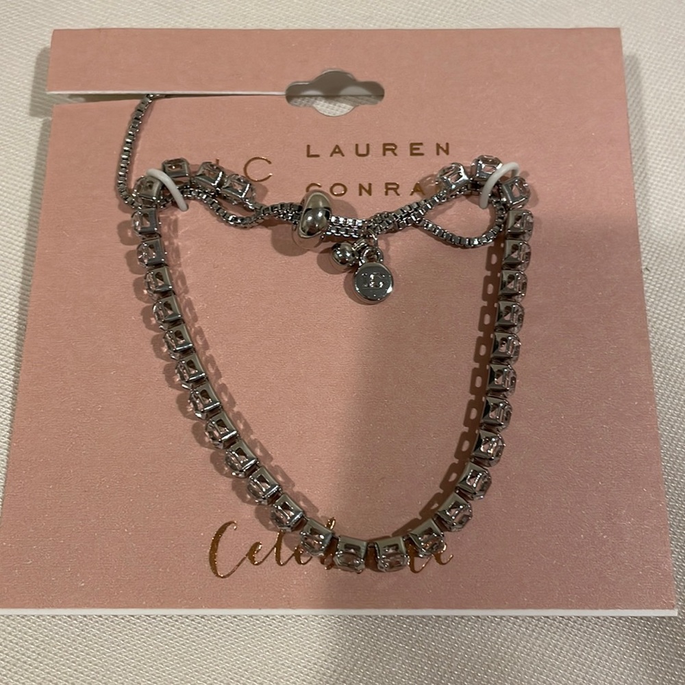NIP LC Lauren Conrad Adjustable Bracelet with Faux Stones
